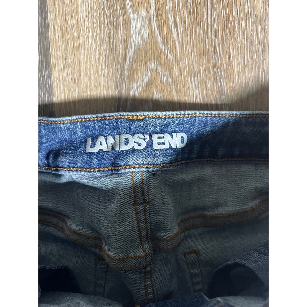 Lands End Mid Rise Skinny Jeans Womens 8 Blue Stretch Denim Classic Wash - Picture 2 of 8